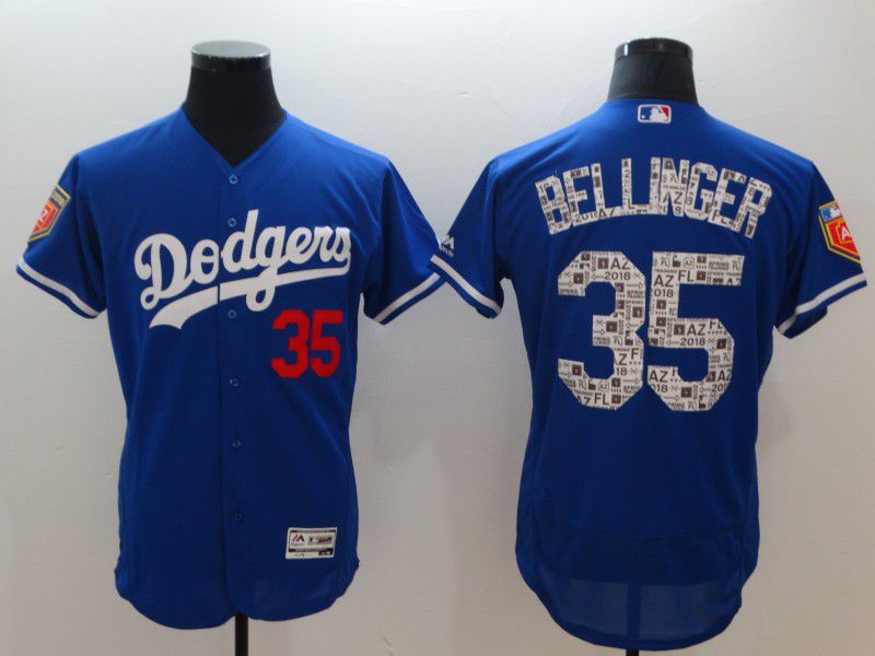 Men Los Angeles Dodgers 35 Bellinger Blue Elite Spring Edition MLB Jerseys